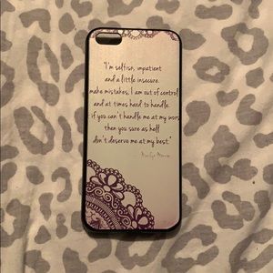 iPhone 5c case with Marilyn Monroe Quote